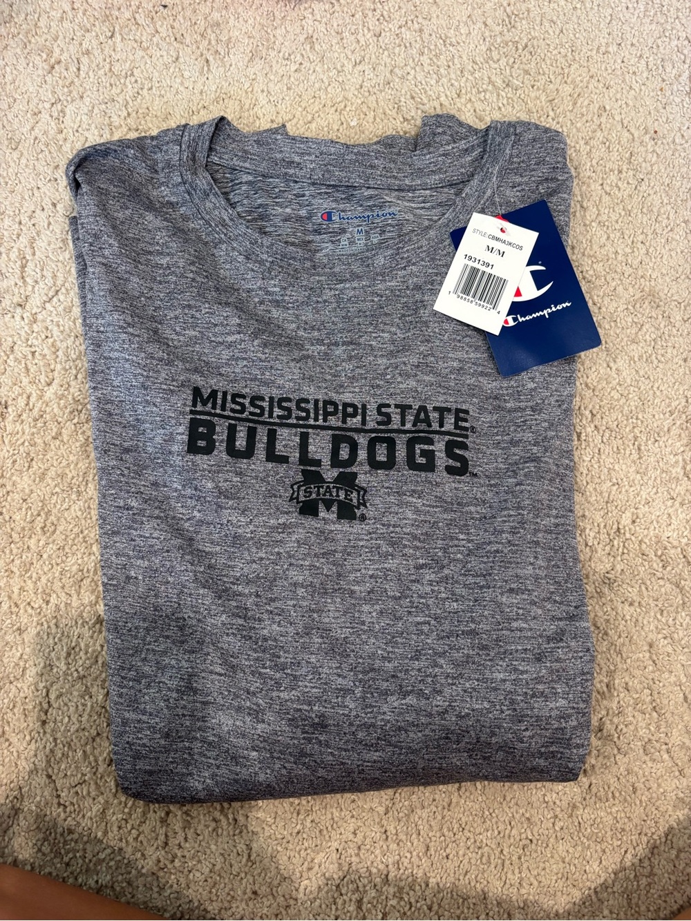Champion Gray Mississippi State Bulldogs Short Sleeve Tee
